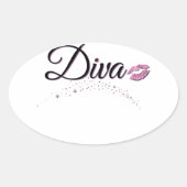 Diva Ovale Sticker (Voorkant)