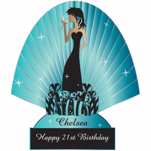 Diva Party Girl Staand Fotobeeldje (Voorkant)