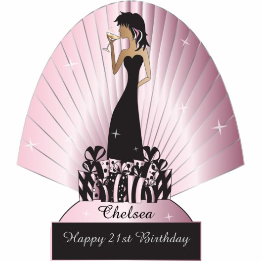 Diva Party Girl Staand Fotobeeldje (Voorkant)