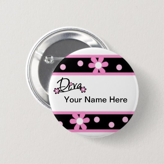 Diva Pin Ronde Button 5,7 Cm (Voorkant /achterkant)