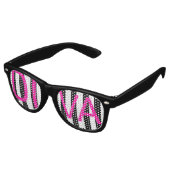 Diva Pink Adult Aviator Party tinten, wit Retro Zonnebril (Gekanteld)