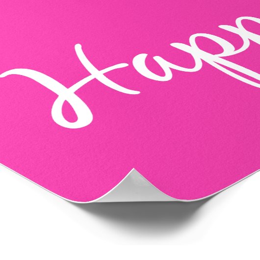 Diva Pink and White Birthday Song Personalized Poster (Hoek)