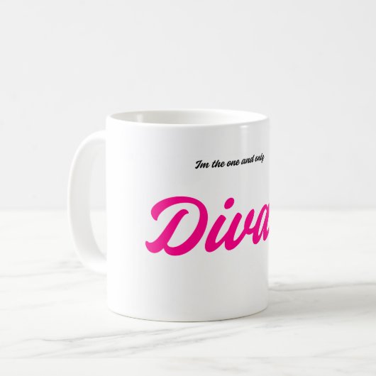 Diva – Pink Coffee Mug Koffiemok (Voorkant links)
