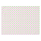 Diva Pink en Green Apple Polka Dots on White Tafelkleed (Voorkant (Horizontaal))