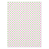 Diva Pink en Green Apple Polka Dots on White Tafelkleed (Voorkant)