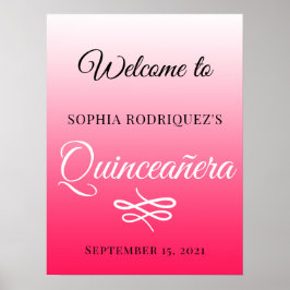 Diva Pink Quinceañera 15e verjaardag Poster