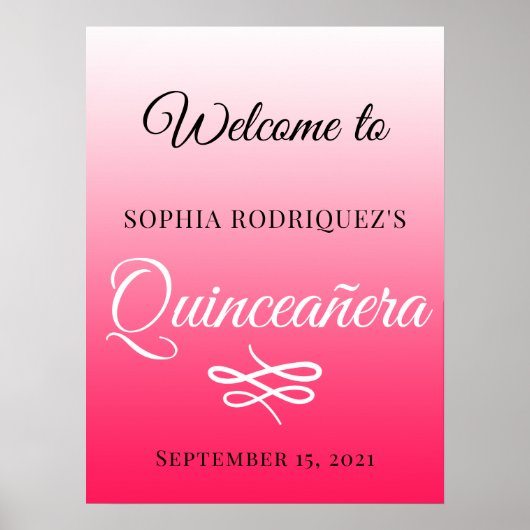 Diva Pink Quinceañera 15e verjaardag Poster (Voorkant)