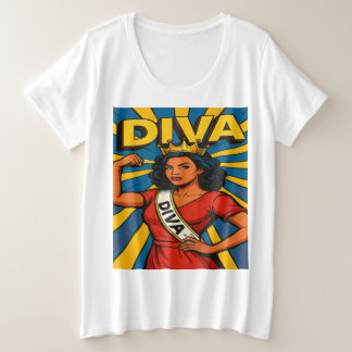 Diva Pop-up Queen Grote Maat T-shirt