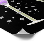 Diva Prachtig 50 DAME Paars Feest Champagne Poster (Hoek)