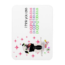 Diva Pug over het gieten van Fabulous Magnet Magneet