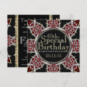 Diva Red Diamonds Star 40e verjaardag Kaart (Voorkant / Achterkant)