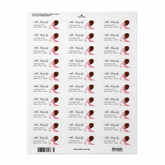 Diva Return Address Labels (Full Sheet)