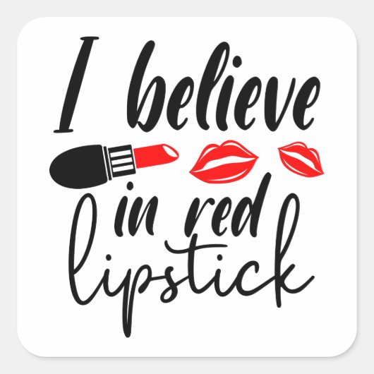 Diva rode lippenstift cosmetologie make-up artiest vierkante sticker (Voorkant)
