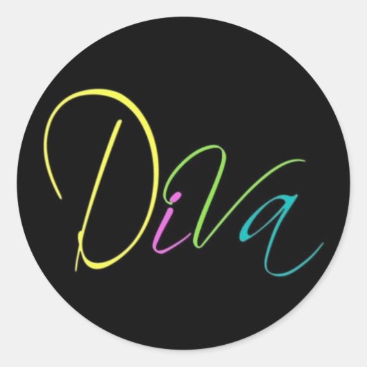 Diva Ronde Sticker (Voorkant)