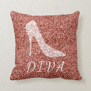 Diva Roos Gold Glitter Diamond High-Hielschachten Kussen