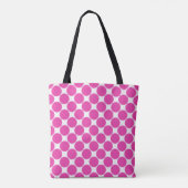 Diva Roze en Witte Stippen met Zwarte Monogram Tote Bag (Achterkant)