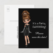 Diva Save the Date Aankondigingskaart (Voorkant / Achterkant)