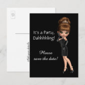 Diva Save the Date Aankondigingskaart (Voorkant / Achterkant)