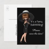 Diva Save the Date Aankondigingskaart (Voorkant / Achterkant)