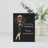 Diva Save the Date Aankondigingskaart (Staand voorkant)