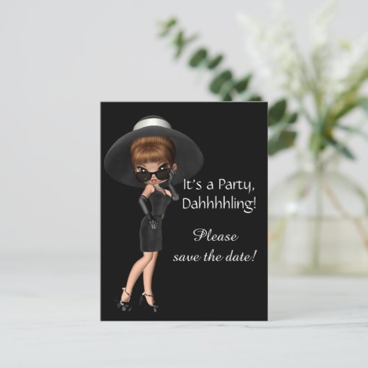 Diva Save the Date Aankondigingskaart (Staand voorkant)