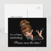 Diva Save the Date Aankondigingskaart (Voorkant / Achterkant)