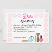 Diva Spa Birthday Party Kaart (Voorkant)