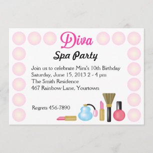 Diva Spa Birthday Party Kaart
