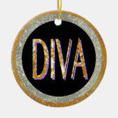 Diva Sparkle Keramisch Ornament (Voorkant)