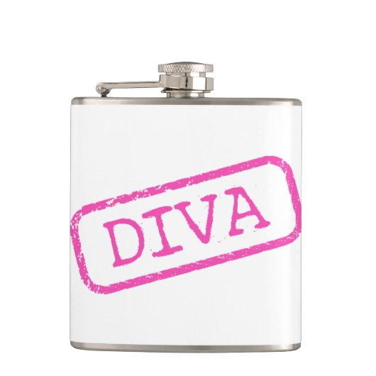 "Diva Stamped and Goedgekeurd" Heupfles (Voorkant)