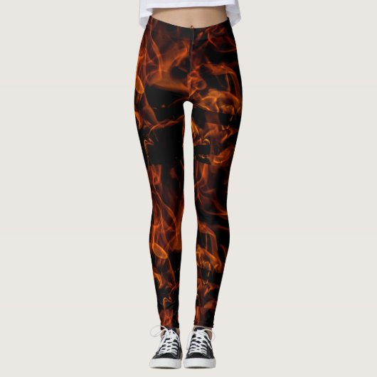 Diva-stijl smokkel voor vrouwen rood heet leggings (Voorkant)