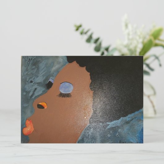 Diva stijlvolle zwarte vrouwen natuurlijke afro ui kaart (Staand voorkant)