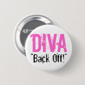 DIVA, terug! Buttonnen Ronde Button 5,7 Cm (Voorkant /achterkant)