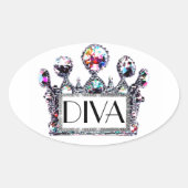 Diva Tiara Label Stickers (Voorkant)