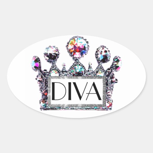 Diva Tiara Label Stickers (Voorkant)