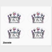 Diva Tiara Label Stickers (Vel)