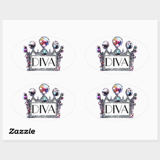 Diva Tiara Label Stickers (Vel)