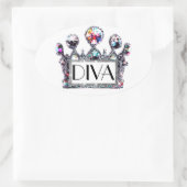 Diva Tiara Label Stickers (Tas)