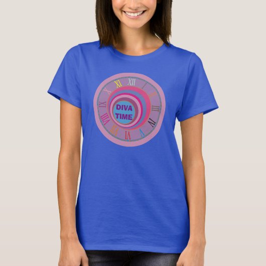Diva tijdrovend  wervelcirkels schattig t-shirt (Voorkant)