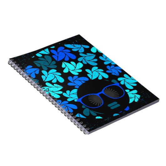 Diva van Afro Turkooise Wintertaling Notitieboek (Rechterzijde)