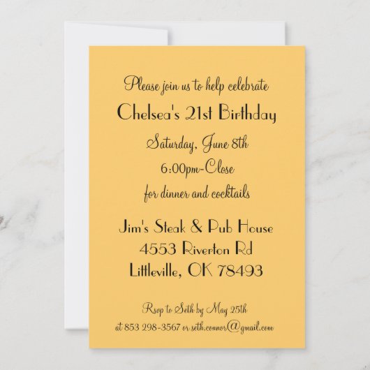 Diva van de Partij van de verjaardag of van de Kaart (Achterkant)