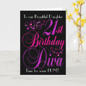 DIVA van de VERJAARDAG van de DOCHTER Kaart (Gele Bloem)