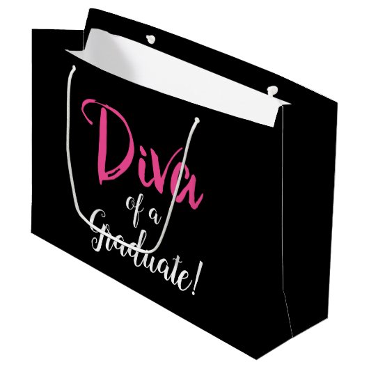"DIVA van een Afstuderen!" Groot Cadeauzakje (Voorkant Gekanteld)