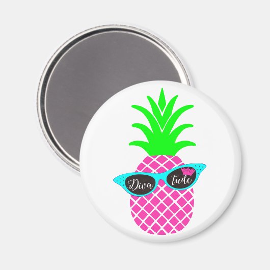 Diva van een ananas! magneet (Voorkant / Achterkant)