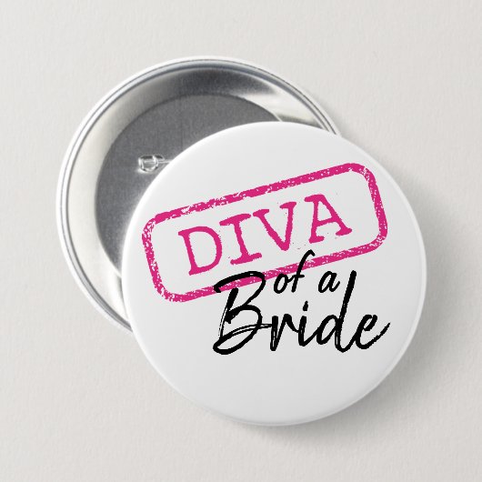 "DIVA" van een bride-Button Ronde Button 7,6 Cm (Voorkant /achterkant)