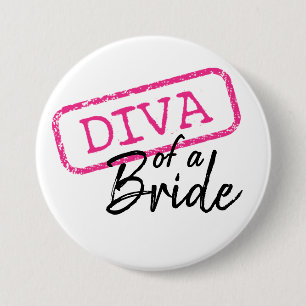"DIVA" van een bride-Button Ronde Button 7,6 Cm