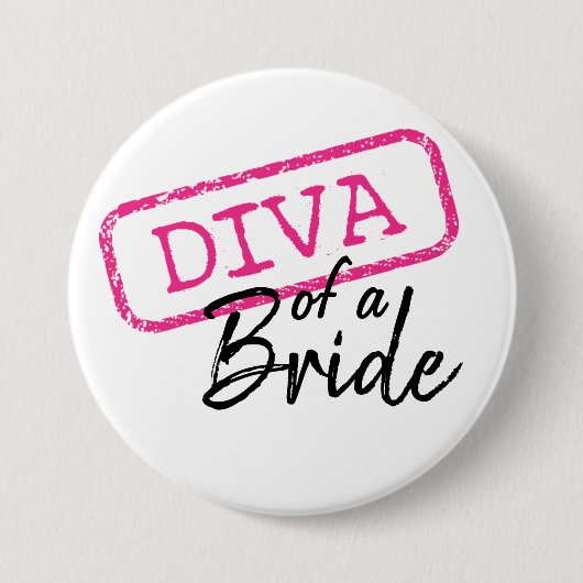 "DIVA" van een bride-Button Ronde Button 7,6 Cm (Voorkant)