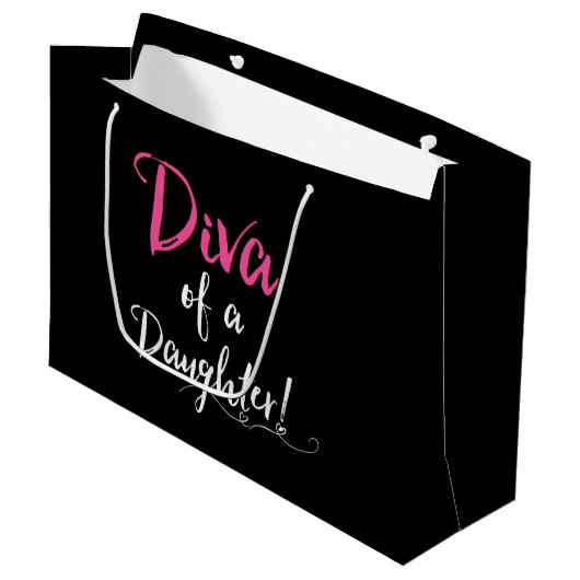 "DIVA van een dochter!" Groot Cadeauzakje (Voorkant Gekanteld)