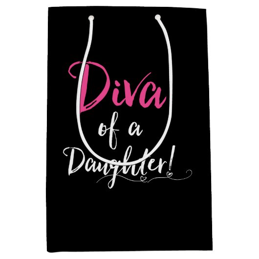 "DIVA van een dochter" Medium Cadeauzakje (Voorkant)