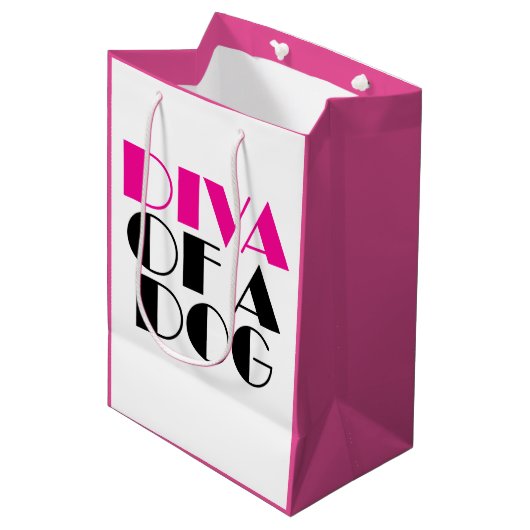 "DIVA van een hond" cadeautasetui middelgroot Medium Cadeauzakje (Voorkant Gekanteld)